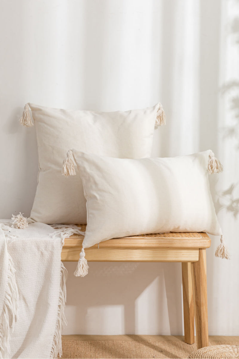 Decorative Throw Pillow Case with Tassels