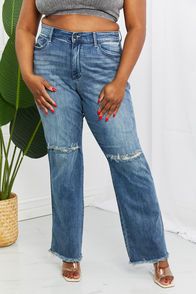 Judy Blue Becka Full Size Mid Rise Straight Jeans