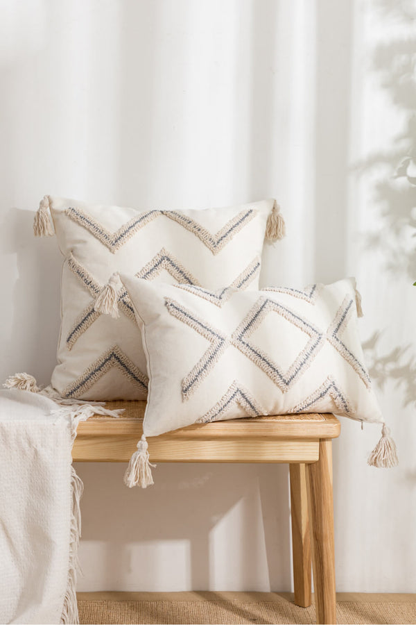 Decorative Throw Pillow Case with Tassels